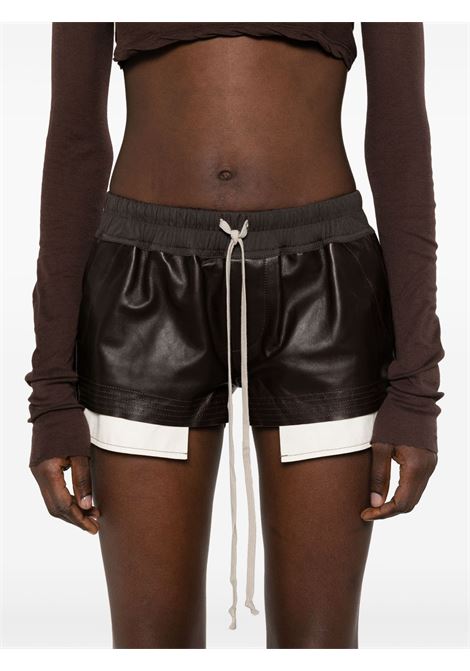 Brown Fog leather shorts Rick owens - women RICK OWENS | RP01E7316LBY14